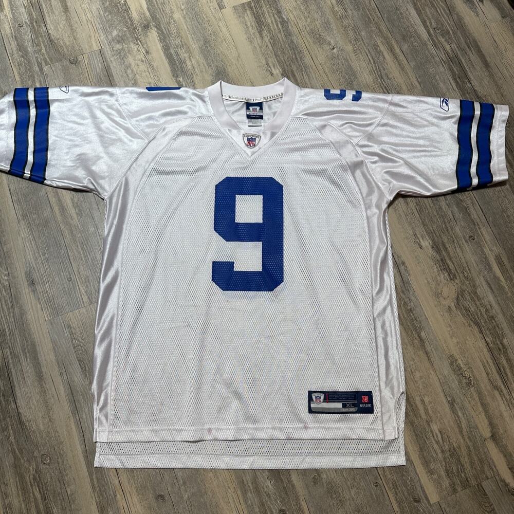 Reebok Men's Tony Romo Dallas Cowboys Football Jersey White Size XL #9 Mesh NFL